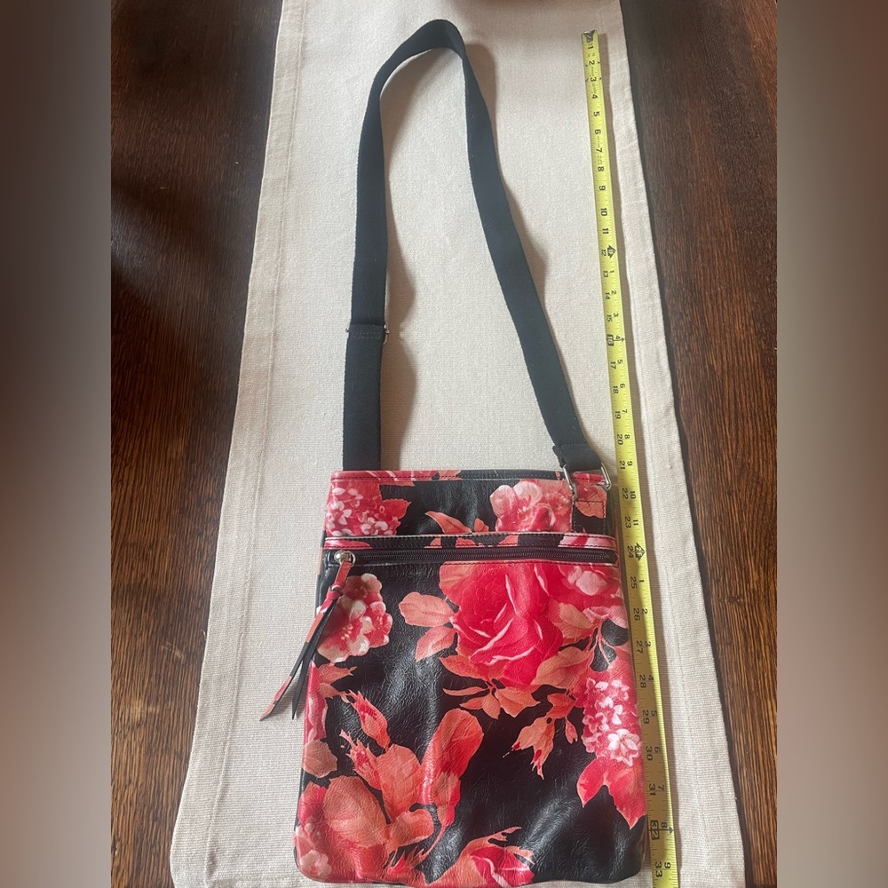 Maurizio Taiuti Red and Black Floral Crossbody Bag - Picture 3 of 9